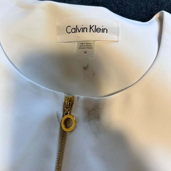 NWT Calvin Klein white Blazer with minor stains sz 14 - Picture 4 of 10